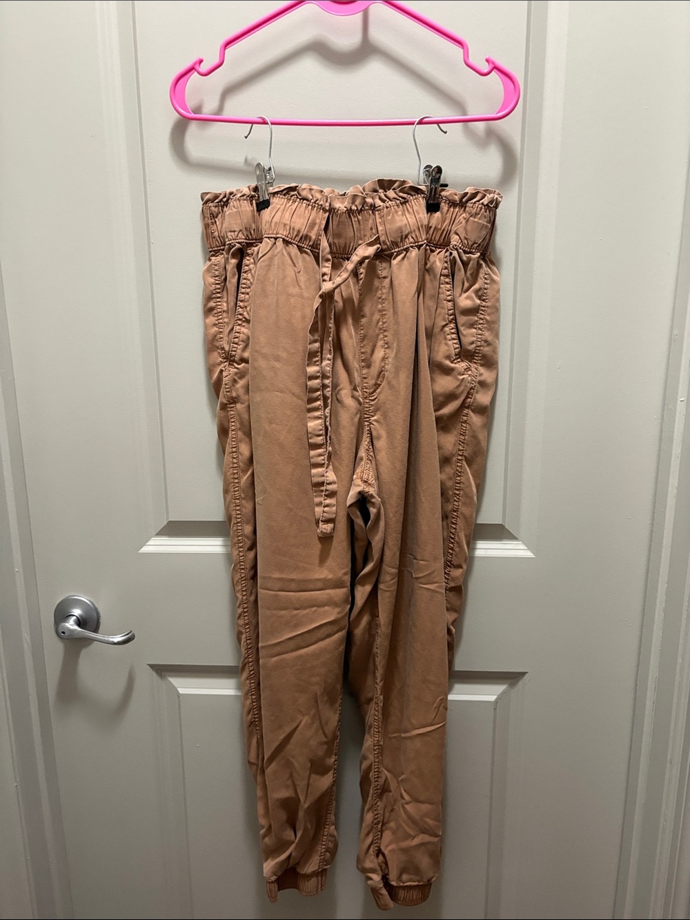 Women's Elastic-Waist Jogger Pant SET includes: Black, Tan and Blue. - Picture 2 of 12